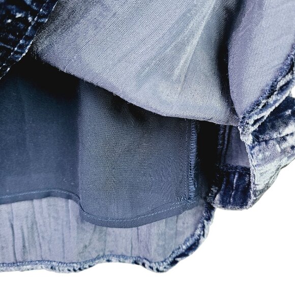 Floreat Anthropologie Blue Crushed Velvet Front Pocket Dress, NWOT, Sz XS - Picture 4 of 10